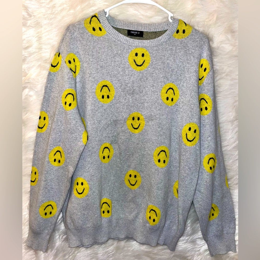 Mens Smiley-Face Sweater